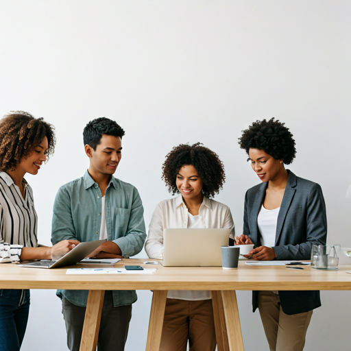 Diverse team collaborating